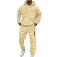 thumbnail image 2 of Jogging Suits for Men 2 Piece Set Letter Graphic Comfortable Hoodie Sweatshirt and Joggers Sweatpants Sets Casual Streetwear Fall Fashion Pullover Suits Winter Clothes Outfits, 2 of 5