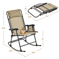 thumbnail image 3 of Alden Design 2pcs Foldable Texteline Zero Gravity Rocking Chair with Pillow for Outdoor, Beige, 3 of 8