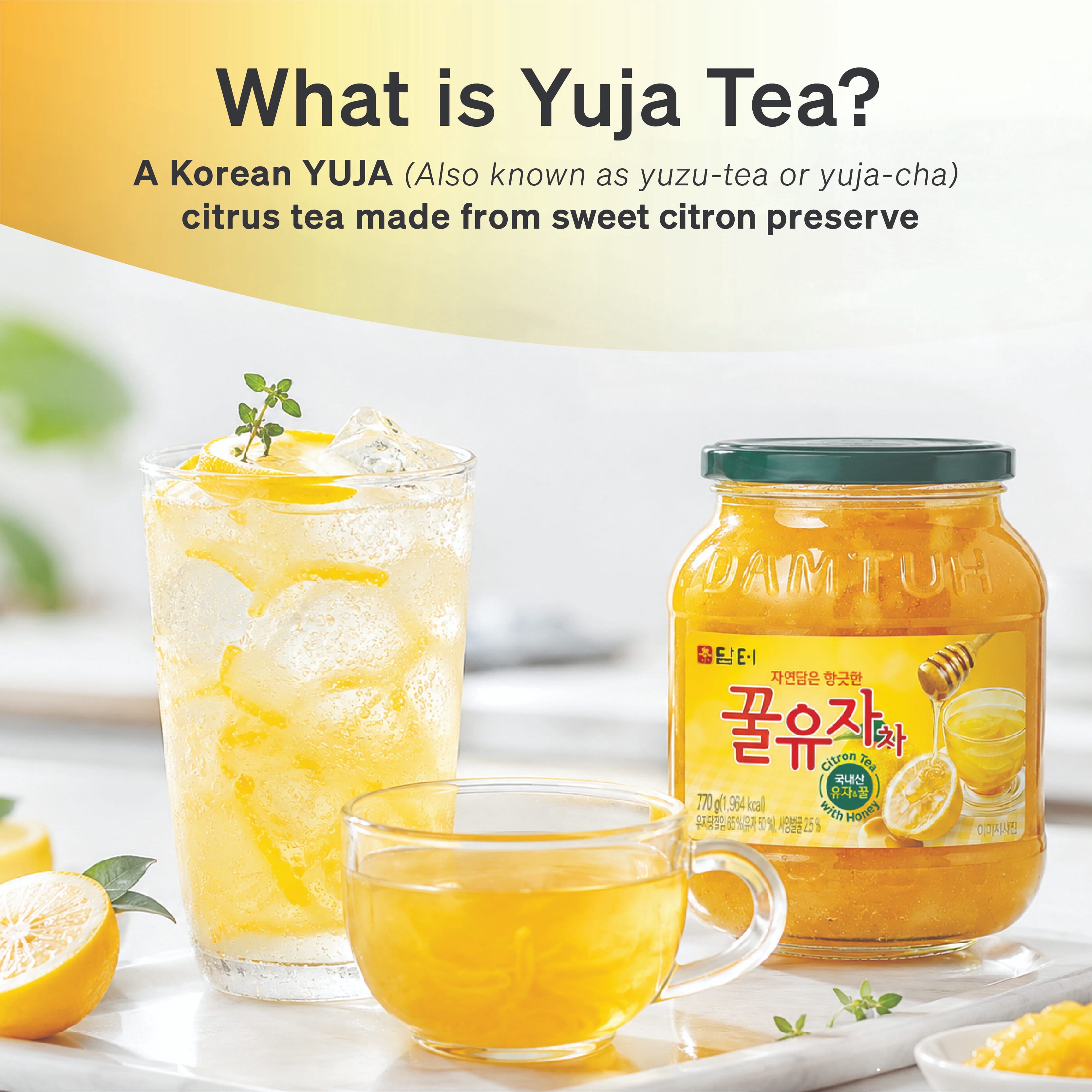 Damtuh Korean Honey Lemon Tea, Lemon Marmalade, Salad Sauce