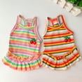 thumbnail image 1 of Piezas Vestido de Perro Cachorro Faldas de Perro a Rayas Coloridas Ropa de Perro Estampada Cereza Vestidos de Princesa para Mascotas Color Arco Iris Falda Tutú para Mascotas Cachorro Vestido de, 1 of 5