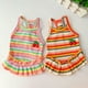 thumbnail image 1 of 2 Piezas Vestido de Perro Cachorro Faldas de Perro a Rayas Coloridas Ropa de Perro Estampada Cereza Vestidos de Princesa para Mascotas Color Arco Iris Falda Tutú para Mascotas Cachorro Vestido de, 1 of 5