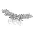 thumbnail image 2 of Wedding Leaves Metal Hair Comb Slide Clip Findings Bridal Hair Jewelry, 2 of 7