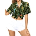thumbnail image 2 of LA LEELA Women's Casual Beach Short Sleeve Blouse Shirt Blouses Button Down Dress Tops Tee Hawaiian Shirts for Women S Cockatoo, Green, 2 of 5
