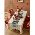 thumbnail image 4 of Table Runner Dresser Scarves Winter Christmas Red Truck and Pine Cotton Linen Burlap Table Cover Rustic Burlap and Lattice Table Runners for Family Kitchen Dining Holiday Party Banquet Decor, 4 of 5