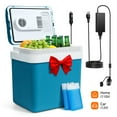 thumbnail image 2 of AstroAI 24L (26 qt) Electric Cooler, Thermoelectric Car Fridge, Portable Refrigerator for Beverage, Beer, Wine, Seafood, Fruits, Home and Travel with 2 Ice Packs, AC, DC, RV use, Blue-Green, 2 of 13
