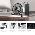 thumbnail image 2 of Ventilador eléctrico Conjunto de ventilador solar portátil de 5 W con doble USB Panel solar Panel solar de silicio monocristalino Recargador de energía solar multifuncional Abanopi Ventilador eléctrico, 2 of 7