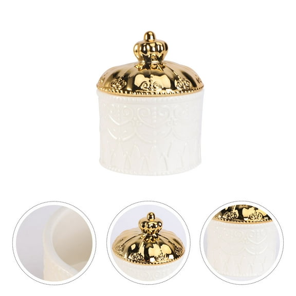 KAKOWELY Small Decorative Box White Ceramic 1Pcs 4.1x3.3in