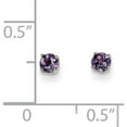 thumbnail image 2 of Primal Gold 14 Karat White Gold Amethyst 3mm Stud Earrings, 2 of 4