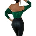 thumbnail image 5 of hirigin Women's Velvet Slim Tube Tops, Solid Color Strapless Long Sleeve Show Navel Cropped Tops with Back Zipper, 5 of 5