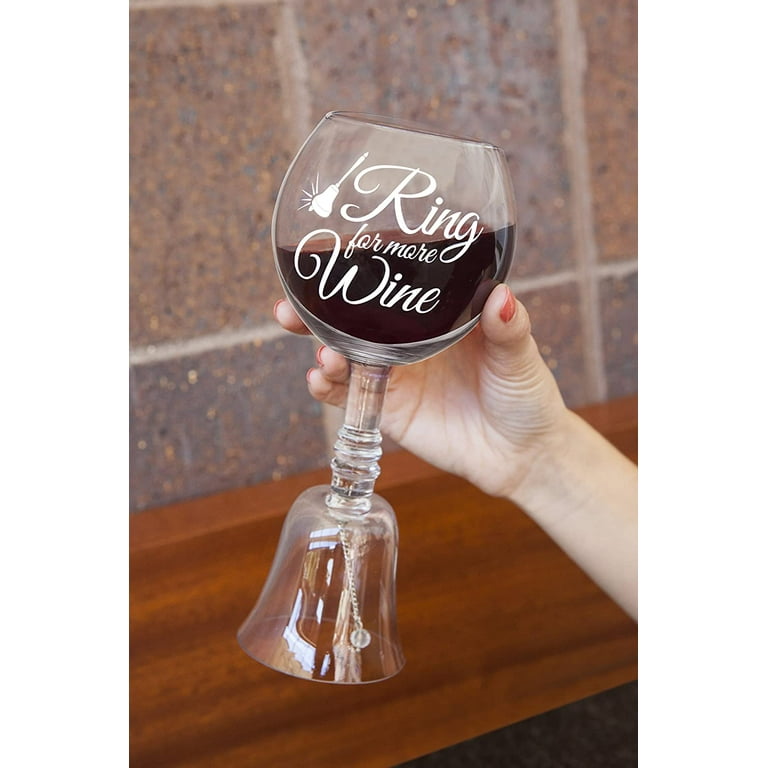 BigMouth IncRing for More Wine Wine Glass, Novelty Bell Glass, 10 inches  Tall Funny Wine Gift 