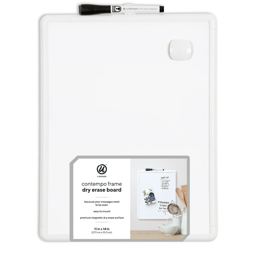 U BRANDS Contempo Dry Erase Board, 11" x 14", Whiteboard