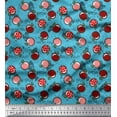 thumbnail image 1 of Soimoi Cotton Duck Fabric Heart,Leaves & Cherry Fruits Printed Craft Fabric by The Yard 42 Inch Wide, 1 of 1