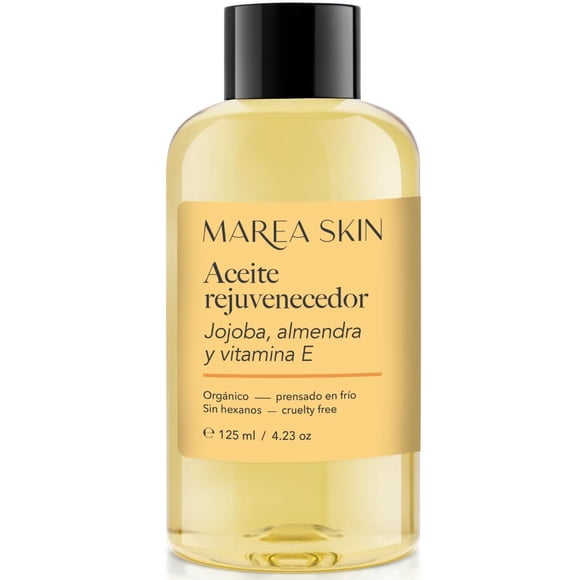 Aceite Rejuvenecedor Prensado en Fr&iacute;o 100% Puro 125 ml | Jojoba, Almendra y Vitamina E | Sin Hexanos, Parabenos ni Fragancias