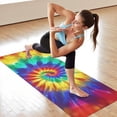 thumbnail image 6 of Colorful Rainbow Tie Dye Spiral Pattern Hot Yoga Mat Towel Non Slip for Hot Yoga - Quick-Drying Yoga Mat Cover with 4 Corner Pockets with Travel Bag - Hot Yoga Towel Non Slip 70"x26", 6 of 6