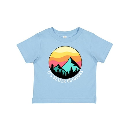 

Inktastic It s Better Outdoors Mountains at Sunset Gift Baby Boy or Baby Girl T-Shirt