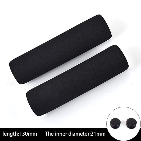 YAAQII for Bicycle Handlebar Grips Sponge Foam Rubber Handle Bar Grip Kit Set Thick Comfortable Waterproof Anti-Slip for Mountain Road Bike 130mm Black