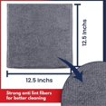 thumbnail image 2 of Microfiber Cleaning Cloth Grey - 12 Packs 12.5"x12.5" High Performance Ultra Absorbent Towels Weave Grime & Liquid for Streak, 2 of 4