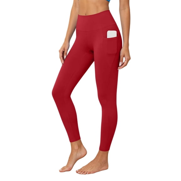 CQONEPT High Waisted Leggings with Pockets Women Tummy Control Workout Pants Soft Yoga Pants Gym Workout Athletic Running Pant