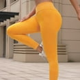 thumbnail image 5 of Riforla Workout Leggings for Women Seamless Scrub Wash Quick Drying Waist High Waist Peach Lift Fitness Running Yoga Women Tights Yellow M, 5 of 5