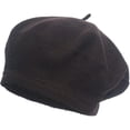 thumbnail image 2 of CoCopeaunts Beret Hat Winter French Hat Girls Solid Color Fashion Thin Autumn Spring Beret Hats for Women Men Felt Berets, 2 of 8