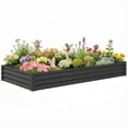 thumbnail image 1 of Outsunny 8x4x1ft Galvanized Raised Garden Bed, Open Bottom, Dark Grey, 1 of 10