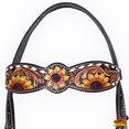 thumbnail image 5 of Hilason Western Horse Sunflower American Leather Headstall Breast Collar Set, 5 of 8