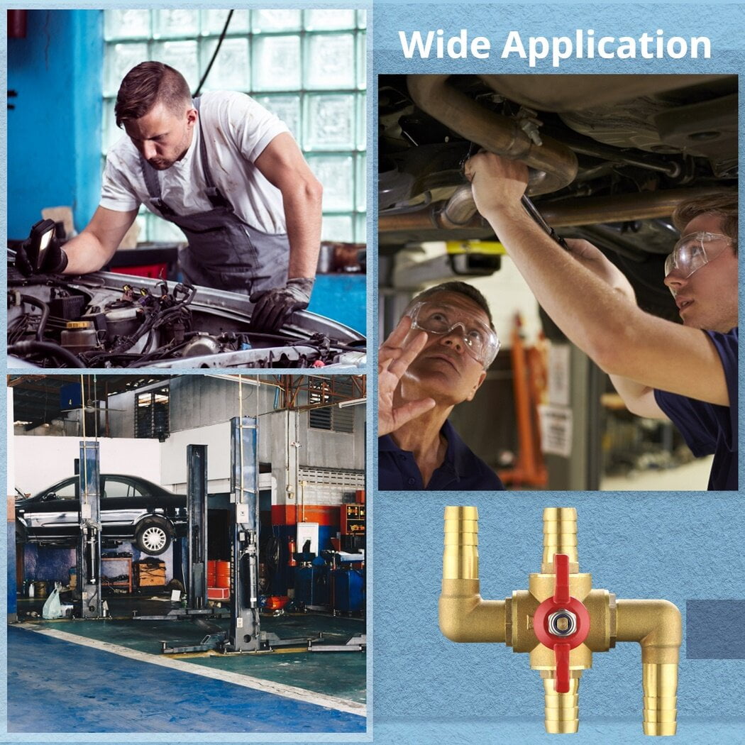 4-Way Automobile Heating Water Valve, 5/8in Heater Core Bypass, Brass Automotive Integrated Manual Control Valve
