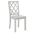 thumbnail image 4 of Linon Nico 5 Pce Dining Set White Table/4 Light Gray Lattice Back Chairs in Wood, 4 of 13