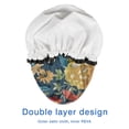 thumbnail image 4 of Shower Caps,Pioneer Flower Floral Print Pattern Waterproof Shower Cap for Women 4 Pieces,Double Reusable Hair Cover for Shower PEVA Elastic Stretch Hem, 4 of 7