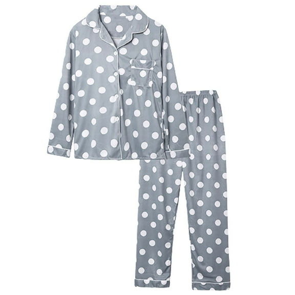 Texiao Women's Pajama Set Long Sleeve Buttoned, Cotton Blend Polyester Fabrics, Soft Sleepwear Blue