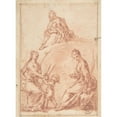 thumbnail image 2 of Nicola Grassi 14x18 Black Ornate Wood Framed Double Matted Museum Art Print Titled - The Virgin and Child Appearing to Saint Agatha and Saint Lucy (1682-1750), 2 of 5