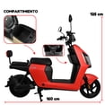 thumbnail image 2 of Bicimoto Eléctrica Latte Litio Roja BikeOn 800W Autonomía 60 km Velocidad 40 km/h Doble Asiento, 2 of 9