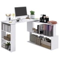 thumbnail image 3 of 360° Rotating Combo Writing Table Office Hollow Core Hobby Desk w/ Storage Shelf, 3 of 10