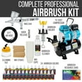 thumbnail image 2 of Master Airbrush Cool Runner II Dual Fan Air Storage Tank Compressor System Kit with a G44 Fine Detail Control 0.2mm Tip Airbrush, 24 Color Acrylic Paint Set, Holders, Cleaning Pot, How-To Guide, 2 of 7