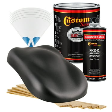Custom Shop - Gunmetal Grey Metallic - Hot Rod Flatz Flat Matte Satin Urethane Auto Paint - Complete Gallon Paint Kit - Professional Low Sheen Automotive, Car Truck Coating, 4:1 Mix Ratio