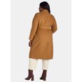 thumbnail image 2 of Jason Maxwell Women's and Women's Plus Long Coat with Tie Belt, Sizes S-3X, 2 of 4