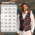 thumbnail image 6 of Uorisanigo Christmas Red Flowers Men's Vest Jacket Sleeveless Vest for Men Casual Size 2XL Regular Fit V Neck Waistcoat Suit Vests Fashion Fit for Casual Dress, 6 of 7