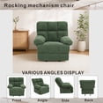 thumbnail image 5 of QuzyAor Modern Manual Rocker Recliner Chair, Nubby Fabric Overstuffed with Plush Armrests, for Living Room Home Office, Green, 5 of 8