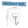 thumbnail image 3 of Transparent Heart Adhesive Hooks for Hanging, 10 Pc No-Drill Wall Hooks, Waterproof Towel & Coat Hangers, Self Adhesive Sticky Hooks for Kitchen, Bathroom, Bedroom, Door & Ceiling Organization, 3 of 7