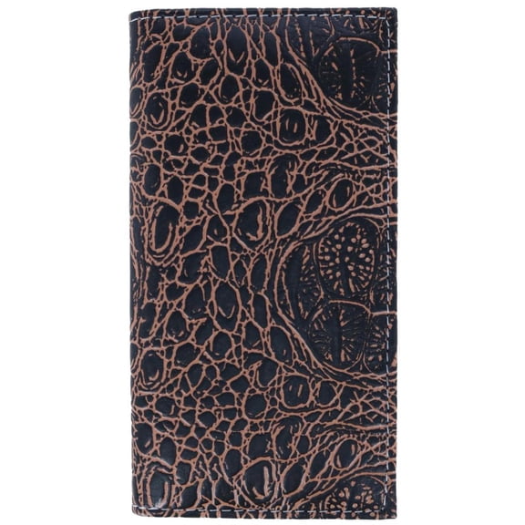 CTM Alligator Print Roper Wallet and Checkbook Holder (Men)