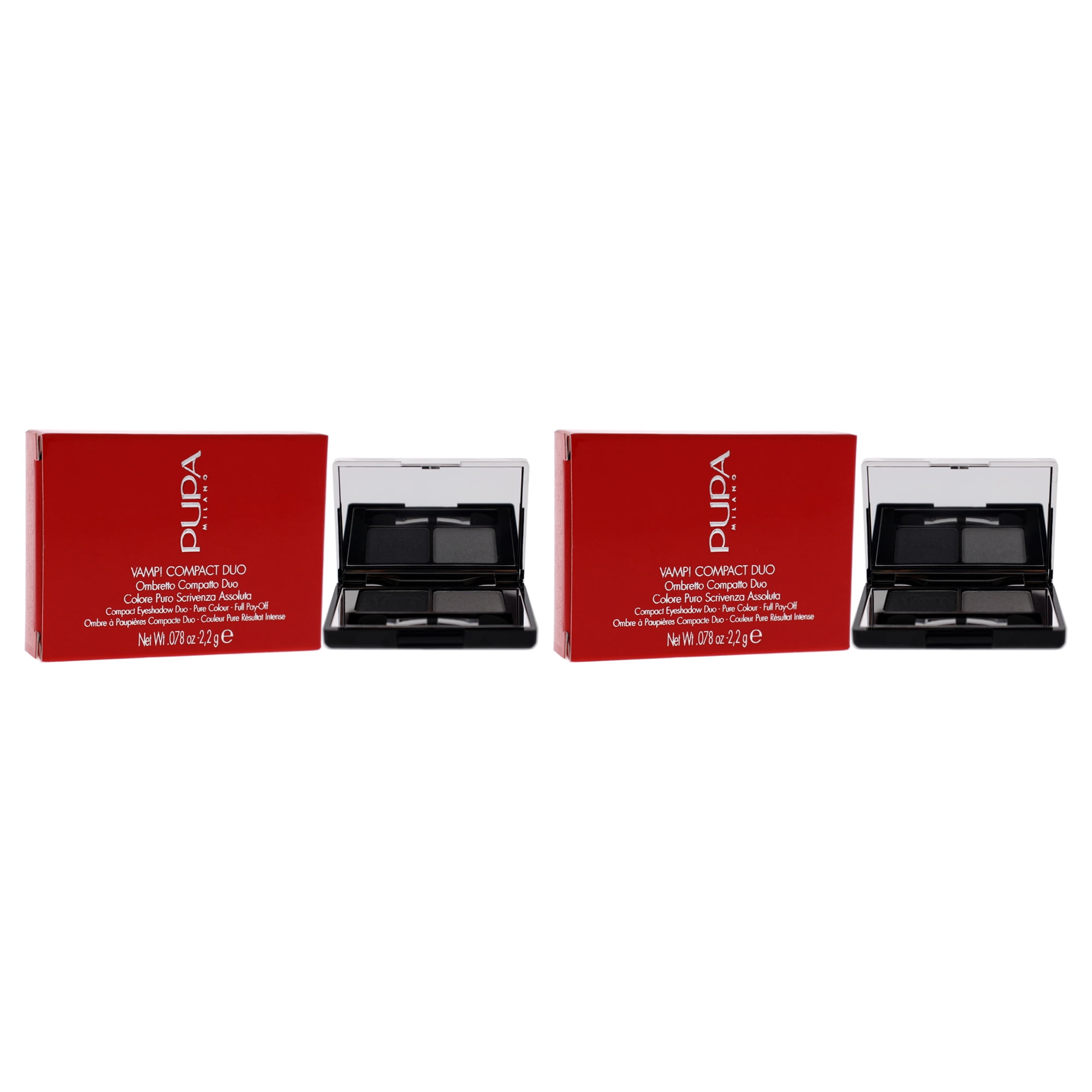 Pupa Milano Vamp! Compact Duo Eyeshadow - 009 Silver Stone - Pack of 2 - 0.078 oz Eye Shadow