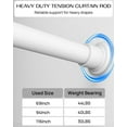 thumbnail image 6 of Tension Curtain Rod by 42-123 Inches,Heavy Duty Tension Rods for Windows, No Drilling Adjustable Curtain Rod for Patio, Hold Up Blackout Curtains and Non Slip, White, 6 of 13