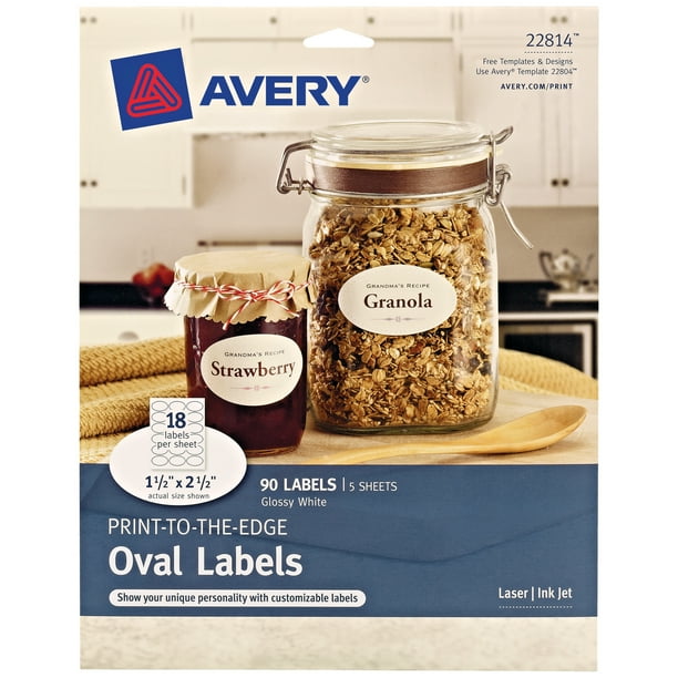 Avery Oval Labels, Sure Feed, 1.5