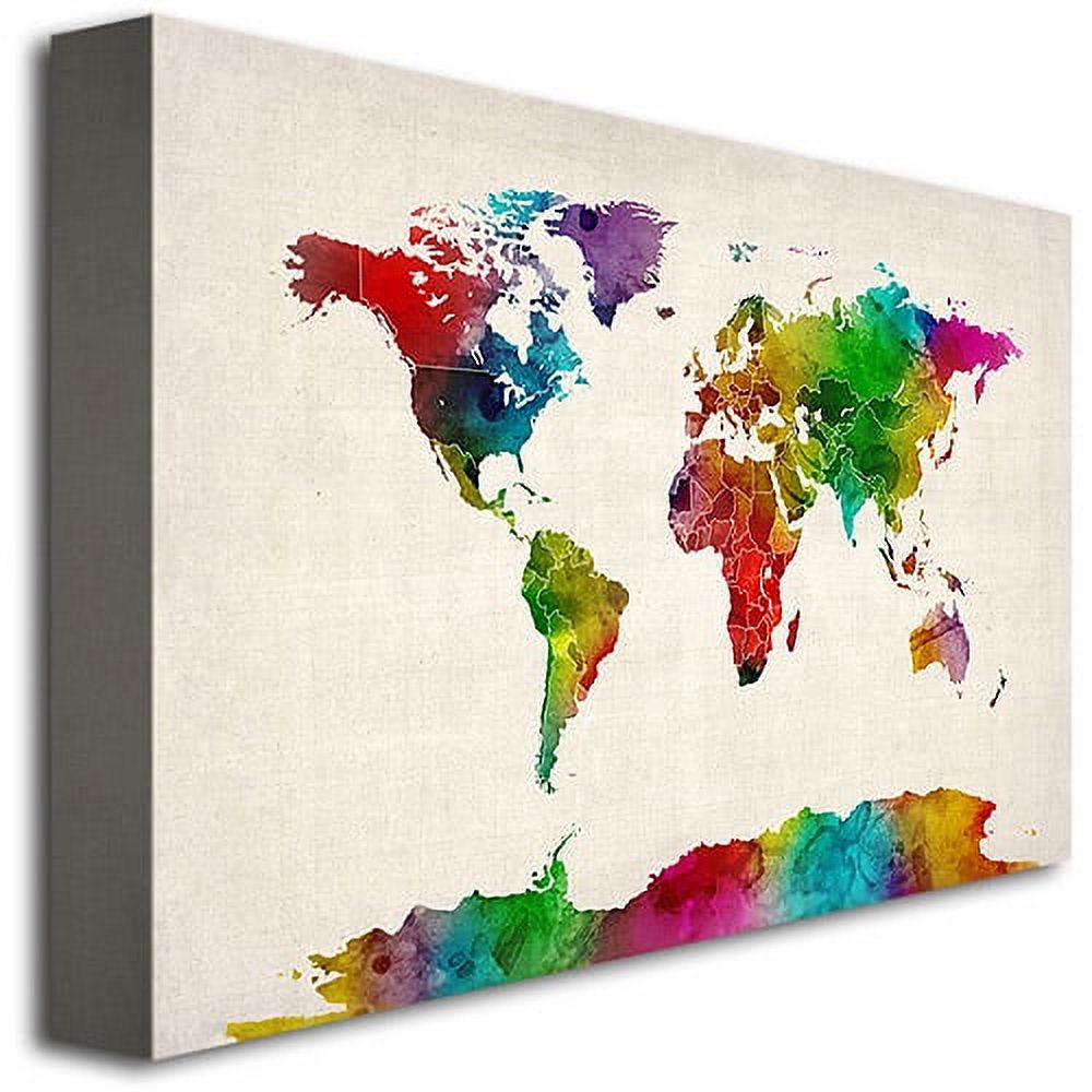 Trademark Art "Watercolor World Map II" Canvas Art by Michael Tompsett - image 2 of 2