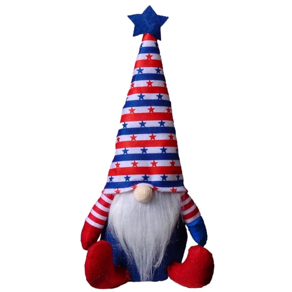 4th of July Patriotic Gnome Plush Elf Decorations Handmade Gnomes Plush American Stars and Stripes Scandinavian Tomte - Fourth of July Veterans Day Gift, Independence Day Table Ornament