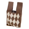 thumbnail image 2 of Bolso de mano de punto para mujer, de gran capacidad, elegante, tipo cartera, para hombro caqui, 2 of 9