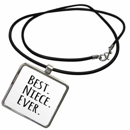 3dRose Best Niece Ever - Gifts for family and relatives - black text - Necklace with Pendant