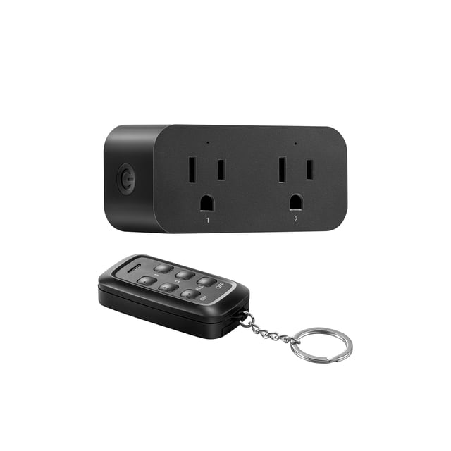 Toma de control remoto DEWENWILS 15A/1875W, rango de 100 pies, color negro