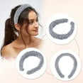 thumbnail image 3 of Diadema esponjosa y suave de Unique Bargains, banda para el cabello de color sólido para mujeres, diadema de lana de cordero gris, 3 of 7