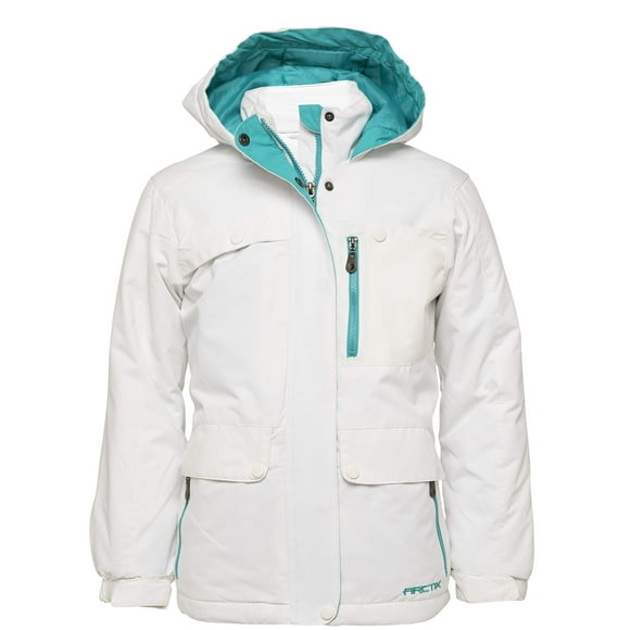 Arctix Girls Jackalope Insulated Winter Jacket, White, 2T